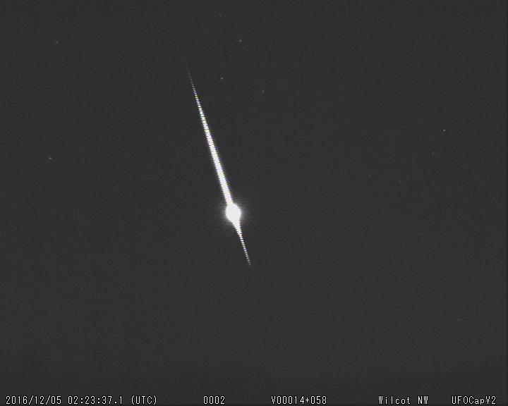 December 5, 2016 fireball over UK as seen from Wilcot, Wiltshire