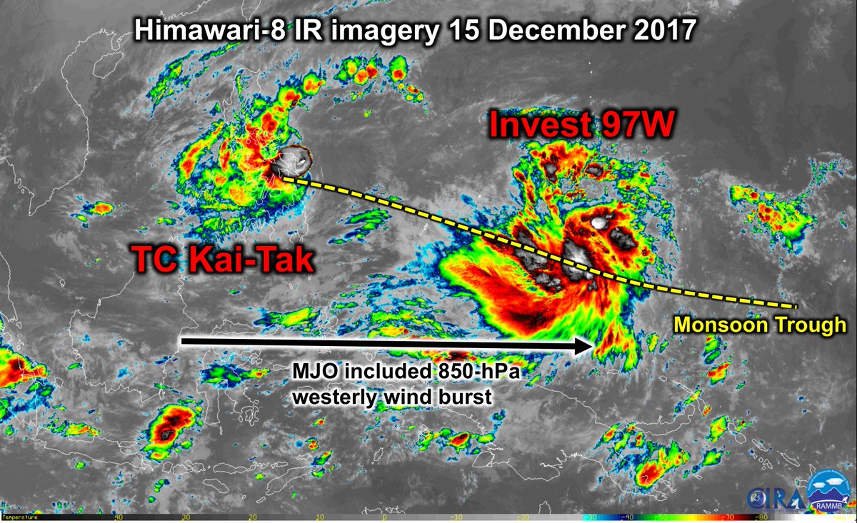 Tropical Storm Urduja and Invest 97W on December 15, 2017