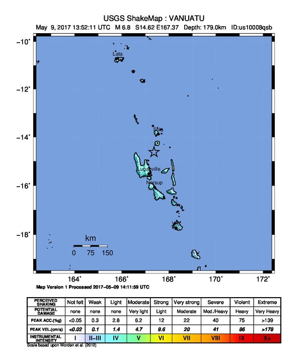 Vanuatu earthquake May 9, 2017