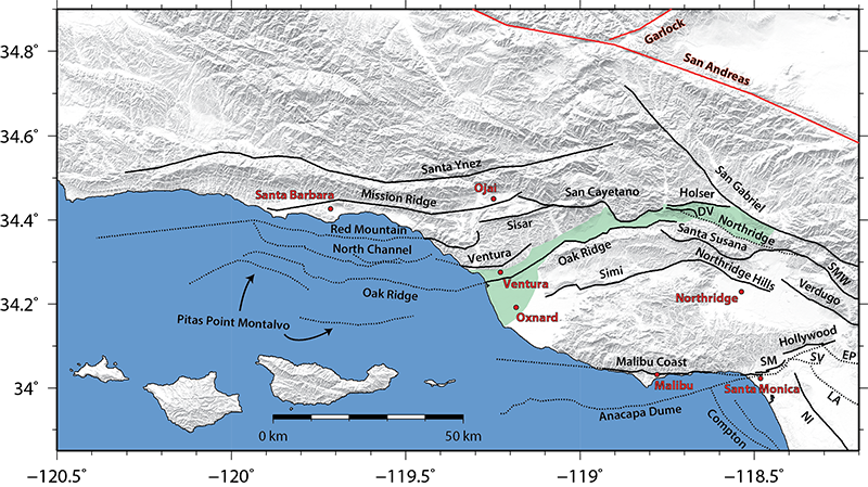 Ventura faults, California