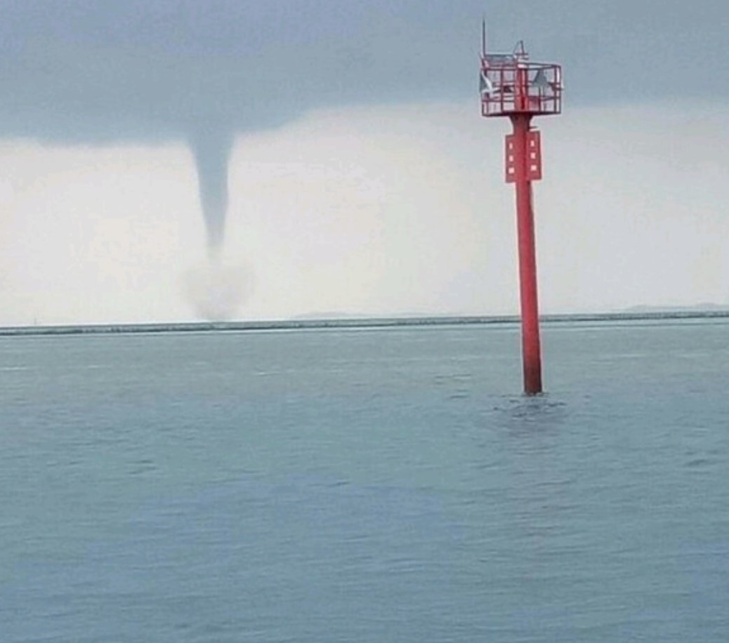 Waterspout spotted in waters off the Thousand Islands, Indonesia on October 23, 2017