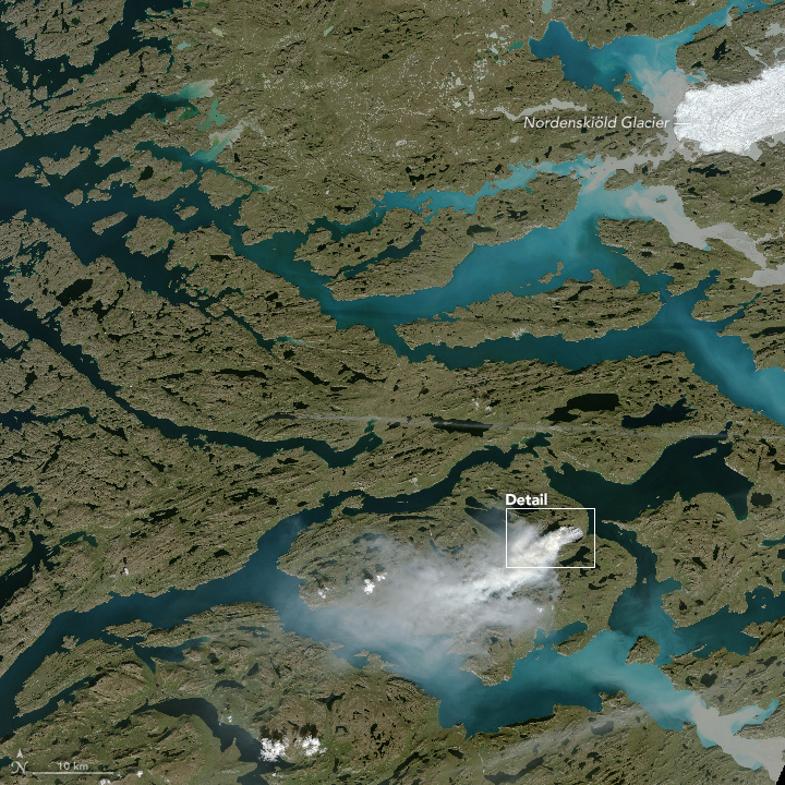 Wildfire in western Greenland on August 3, 2017